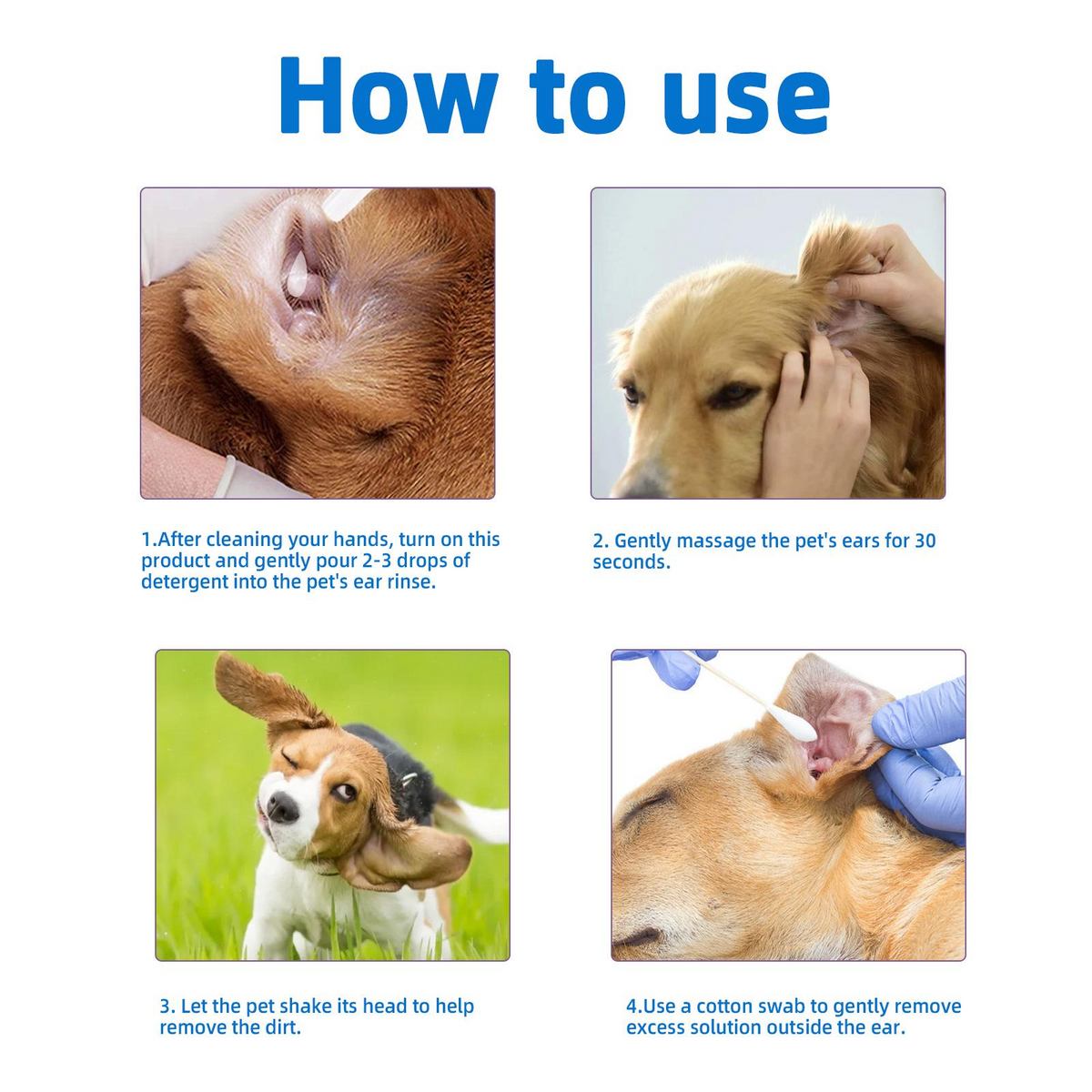 Gentle Pet Ear Cleaner – Helps Remove Odor, Wax & Dirt For Dogs & Cats